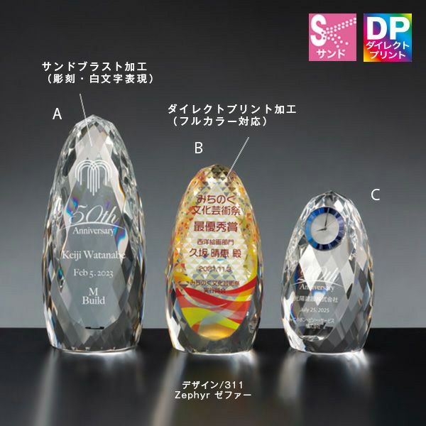 クリスタルトロフィー ガーキン　A2ZKG-1160