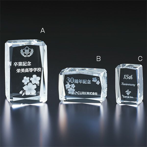 クリスタルペーパーウェイト84C81-04 デザイン・彫刻料無料 ノベルティ